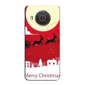 Різдвяні Чохли для Nokia X10 (VPrint) (Санта з оленями)