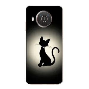 Чохол з принтом для Nokia X10 (AlphaPrint) Модні коти (Силует котика)