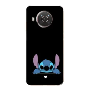 Чохол з принтом Стіч на Nokia X10 (Стіч на чорному)