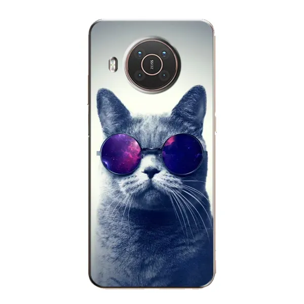 Чехол с принтом «Стильный кот» для Nokia X10
