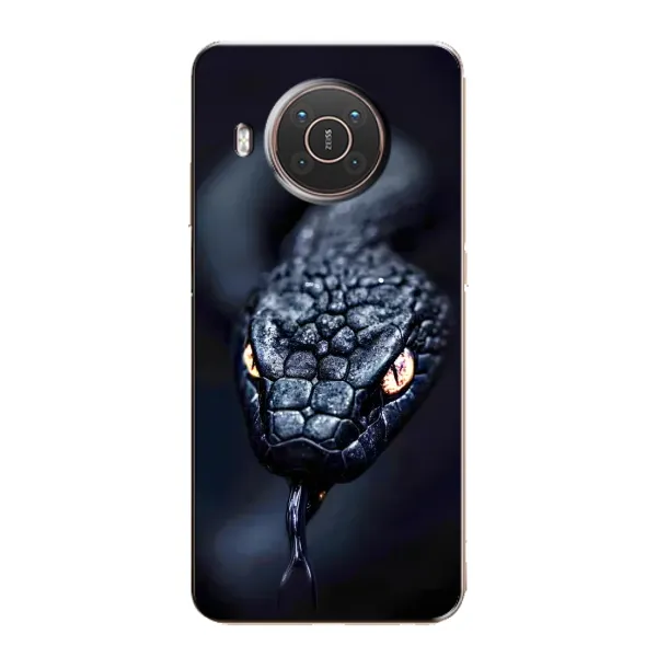 Чехол с принтом «Черная змея» для Nokia X10