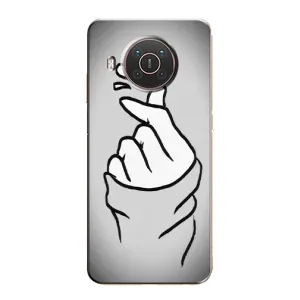 Чохол з принтом для Nokia X10 (AlphaPrint - Знак сердечка) (Значок Love)