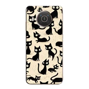Чохол з малюнком кіт на Nokia X20 (Чорні коти)