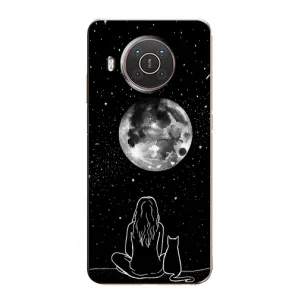 Чохол з малюнком кіт на Nokia X20 (Дівчина з котом)