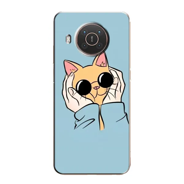 Чохол з принтом «Котик в окулярах» для Nokia X20