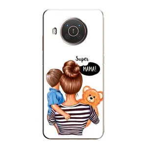 Чехол с печатью для Nokia X20 - (Мама с ребенком) (AlphaPrint) (Мама с сыном)