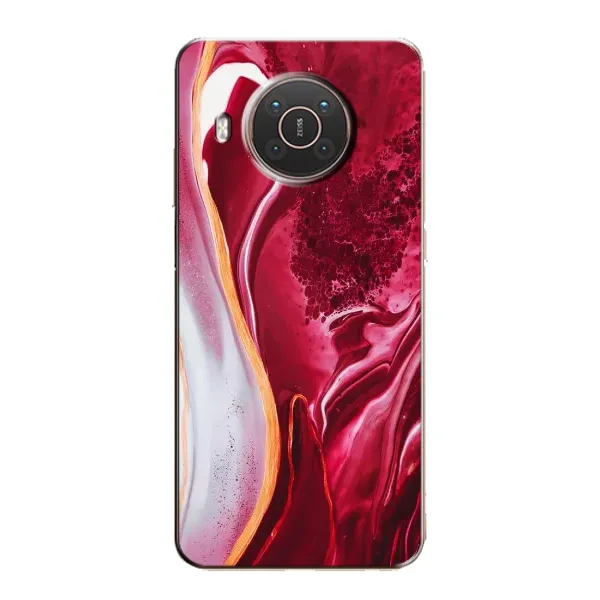 Чехол с принтом «Мрамор красный» для Nokia X20