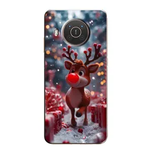 Яскравий чохол для Nokia X20 з Зимові Оленята (Олень серед подарунків)