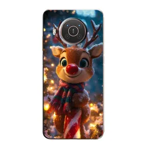 Яскравий чохол для Nokia X20 з Зимові Оленята (Олень з шарфом)