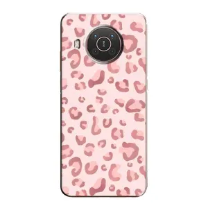 Чехол с розовым рисунком для Nokia X20 (Розовый леопард)