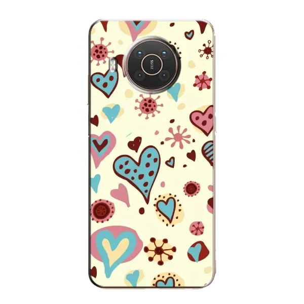 Чехол с принтом «Сердечки» для Nokia X20