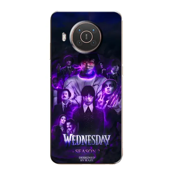 Чохол з принтом «Фіолетова магія Венздей» для Nokia X20