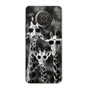 Силіконовий чохол з КАРТИНКАМИ літо для Nokia X20 (AlphaPrint) (Жирафи в окулярах)