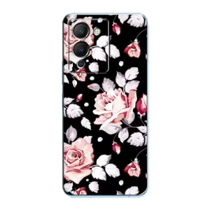Чехлы с Цветами для Infinix Note 12 (G96) (VPrint) (Цветочки на черном)