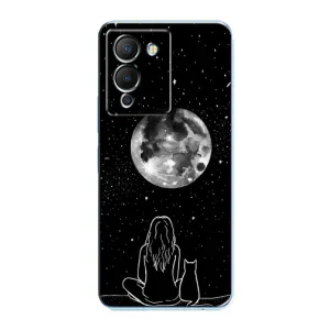 Чехол с рисунком кот на Infinix Note 12 (G96) (Девушка с котом)
