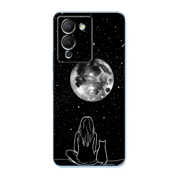 Чехол с принтом «Девушка с котом» для Infinix Note 12 (G96)