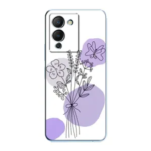 Силиконовый чехол с принтом в цветах на Infinix Note 12 (G96) (Букет фиолетовая абстракция)