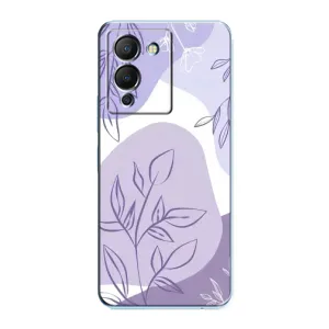Силиконовый чехол с принтом в цветах на Infinix Note 12 (G96) (Фиолетовые листья абстракция)