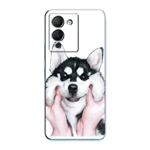 Чехол с Хаски для Infinix Note 12 (G96) - (AlphaPrint) (Хаски улыбака)