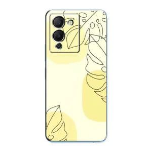 Силиконовый чехол с принтом в цветах на Infinix Note 12 (G96) (Желтая монстера арт)
