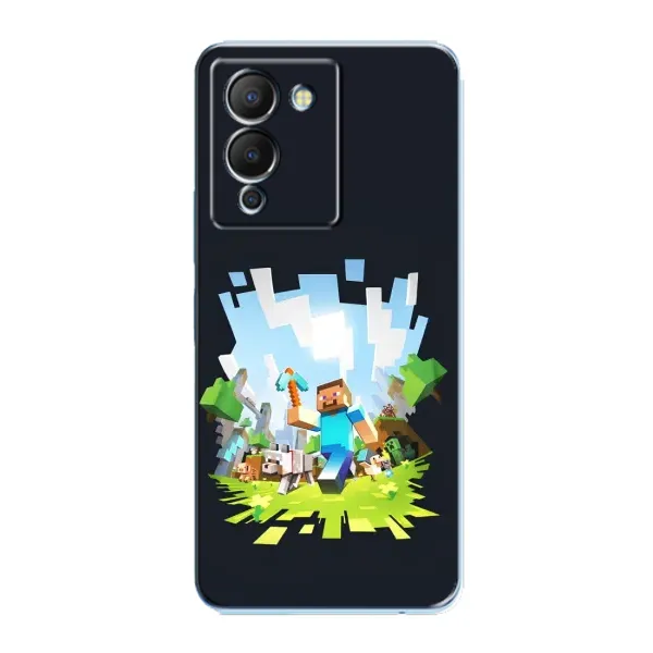 Чехол с принтом «персонажи Minecraft» для Infinix Note 12 (G96)