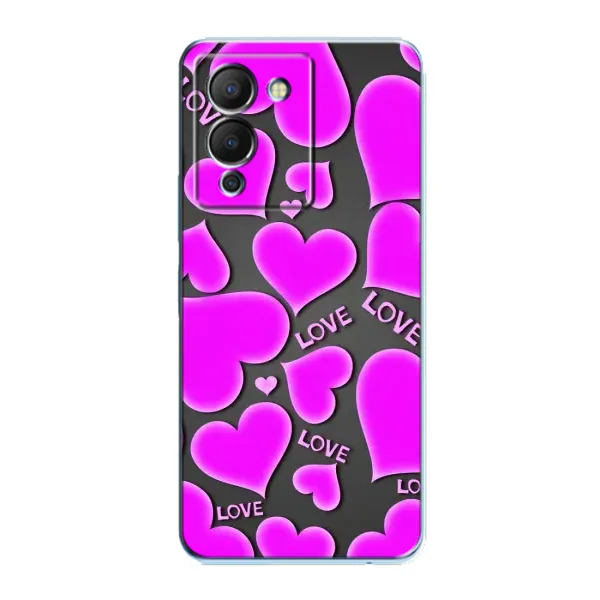 Чехол с принтом «Pink hearts» для Infinix Note 12 (G96)