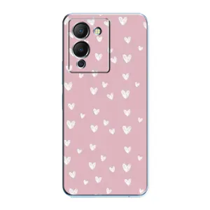Чехол с розовым рисунком для Infinix Note 12 (G96) (Сердечки на розовом)