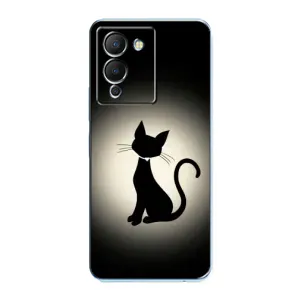 Чехол с принтом для Infinix Note 12 (G96) (AlphaPrint) Модные коты (Силуэт котика)