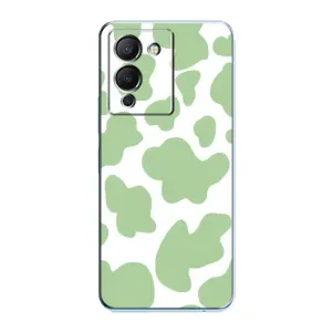 Чехол с принтом коровы на Инфиникс Ноут 12 (G96) (Зеленый принт)