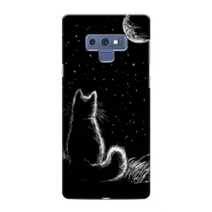 Чехол с принтом для Samsung Galaxy Note 9 (AlphaPrint) Модные коты (Котик и луна)