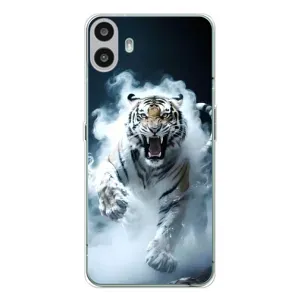 Чохол з картинкою 'Хижаки' для Nothing CMF Phone 1 (Білий тигр у диму)