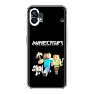 Чехол Майнкрафт на Nothing Phone 1 (AlphaPrint) Minecraft (герои Minecraft)