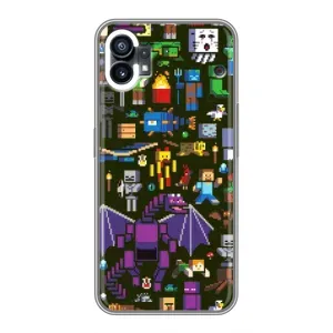 Чехол Майнкрафт на Nothing Phone 1 (AlphaPrint) Minecraft (Коллаж Майнкрафт)