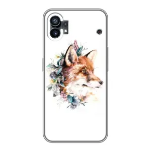 Чохли з картинкою Лисичка для Nothing Phone 1 (VPrint) (Лиса в квітах)