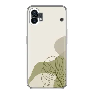 Силиконовый чехол с принтом в цветах на Nothing Phone 1 (Зеленая монстера дизайн)