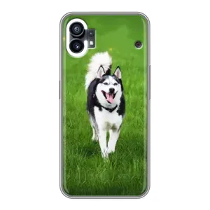 Чехол с Хаски для Nothing Phone 1 - (AlphaPrint) (Радостный Хаски)