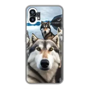 Чехол с Хаски для Nothing Phone 1 - (AlphaPrint) (Селфи ХАски)