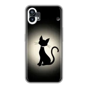 Чехол с принтом для Nothing Phone 1 (AlphaPrint) Модные коты (Силуэт котика)