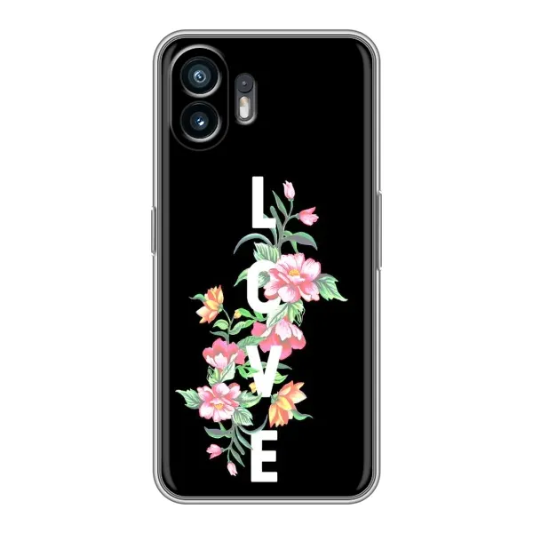 Чехол с принтом «Цветы LOVE» для Nothing Phone 2