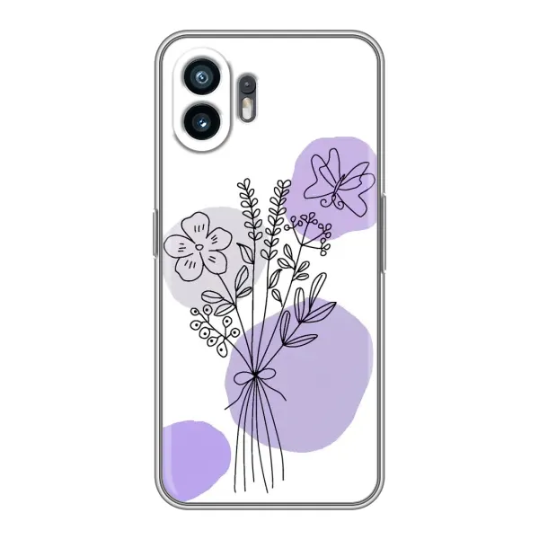 Чехол с принтом «Букет фиолетовая абстракция» для Nothing Phone 2