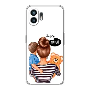 Чехол с печатью для Nothing Phone 2 - (Мама с ребенком) (AlphaPrint) (Мама с сыном)