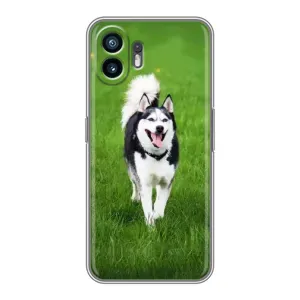Чехол с Хаски для Nothing Phone 2 - (AlphaPrint) (Радостный Хаски)