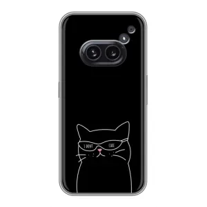 Чехол с рисунком кот на Nothing Phone 2a (Равнодушный кот)
