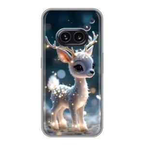 Яркий чехол для Nothing Phone 2a с Зимними Оленятами (Блестящий олененок)