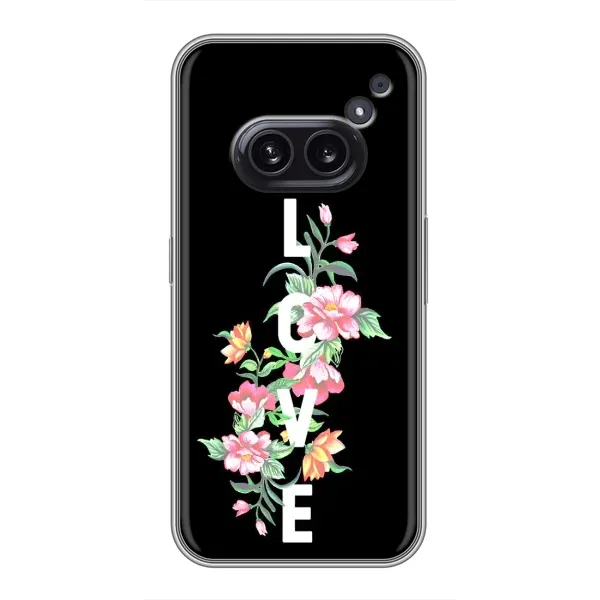 Чехол с принтом «Цветы LOVE» для Nothing Phone 2a
