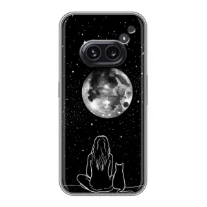 Чехол с рисунком кот на Nothing Phone 2a (Девушка с котом)