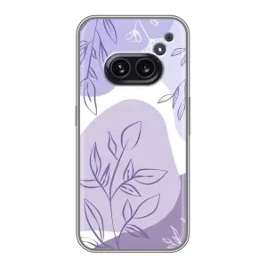 Силиконовый чехол с принтом в цветах на Nothing Phone 2a (Фиолетовые листья абстракция)