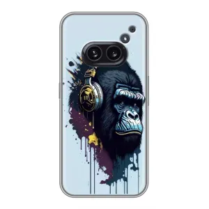 Чехол с Обезьянами Nothing Phone 2a - (AlphaPrint) (Горилла в наушниках)