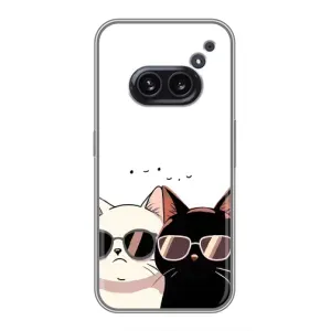 Чехол с рисунком кот на Nothing Phone 2a (Коты в очках)