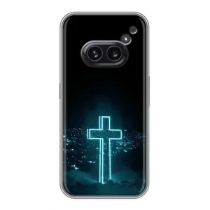 Чехол для Nothing Phone 2a (AlphaPrint) - (Христианские) (Крест и город)